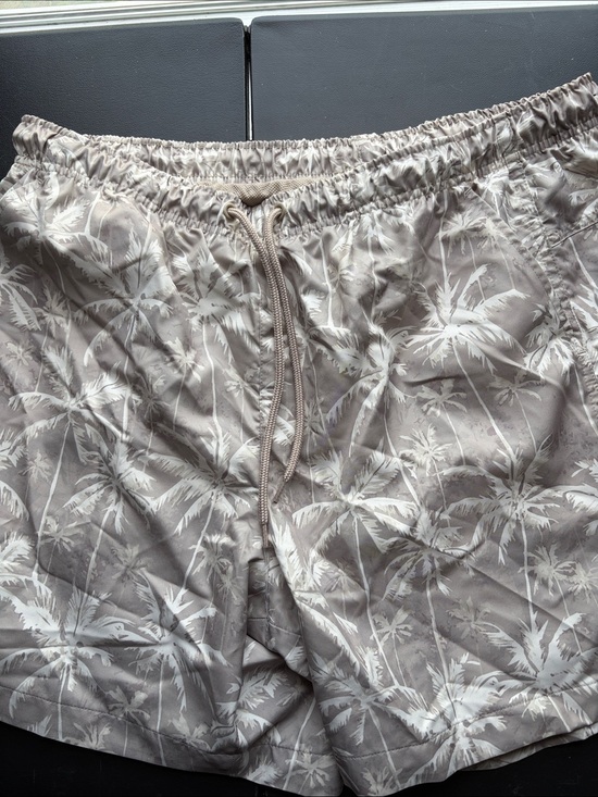 DSG Other - DSG Men's Taupe Palm-Print Swim Trunks